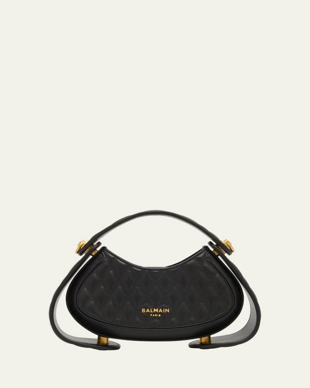 Jolie Madame Small Top-Handle Bag in Grid Padded Leather